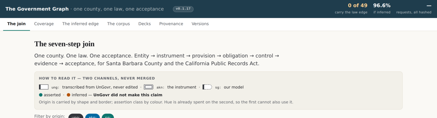 The pill sits in the app's chrome, not a footer, and reaches the current release rather than a list.